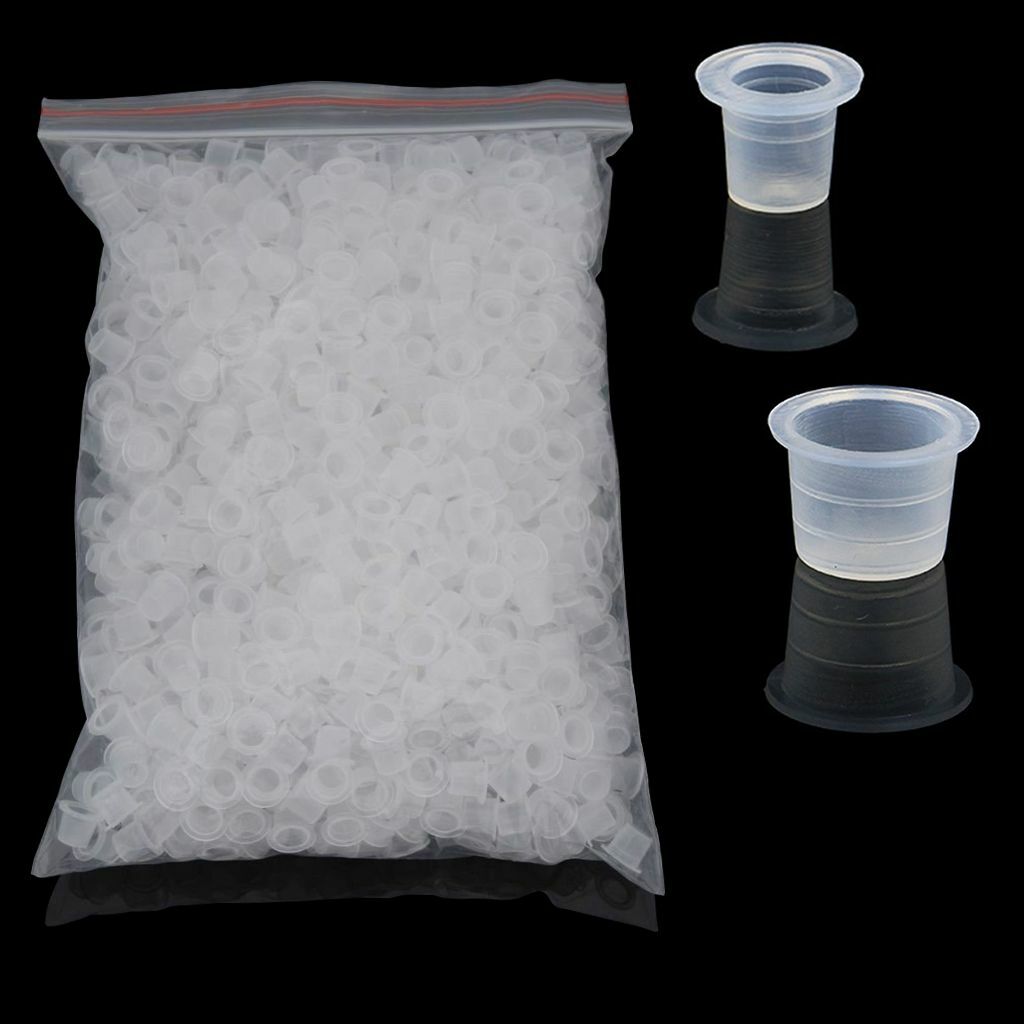 New 100/200/500/1000pcs Plastic Tattoo Ink Cup Cap Pigment Container 2Size