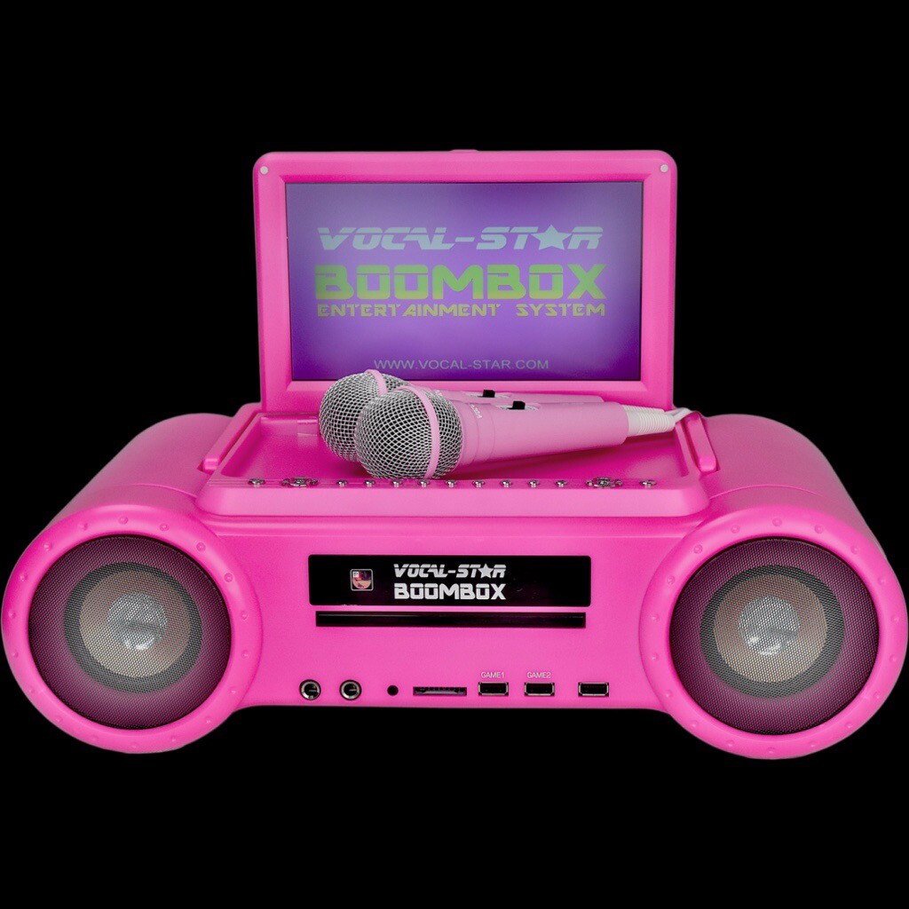 VOCALSTAR PORTABLE BOOMBOX KARAOKE MACHINE WITH SCREEN BLUETOOTH MIKES