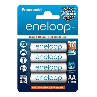 kQ Panasonic eneloop AA Mignon 4er Akku Set BK-3MCCE HR06 NiMh 1,2V 1900mAh