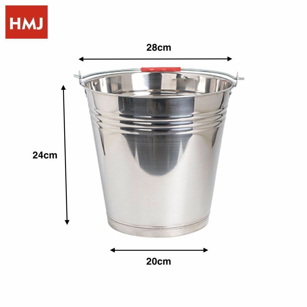 Secchio Pattumiera In Metallo Multiuso Multi Funzione Pittura Pulizia 8 Lt hmj
