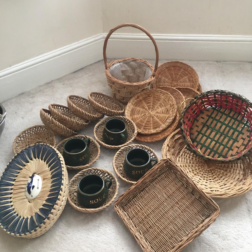 Wicker Baskets + Soup Bowls in Christchurch, Dorset Gumtree
