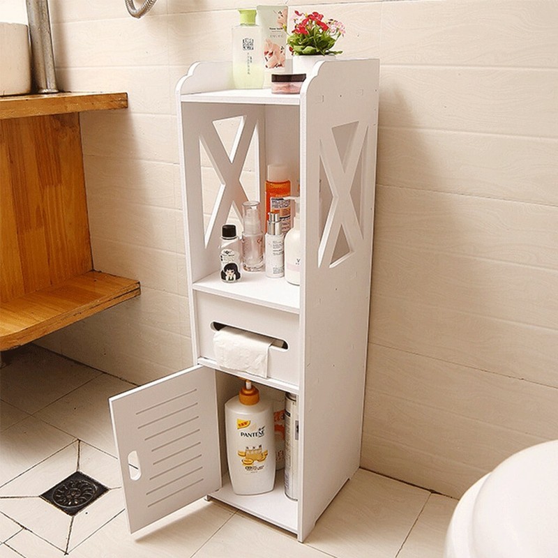 Modern Small Bathroom Storage Corner Floor Cabinet with ...