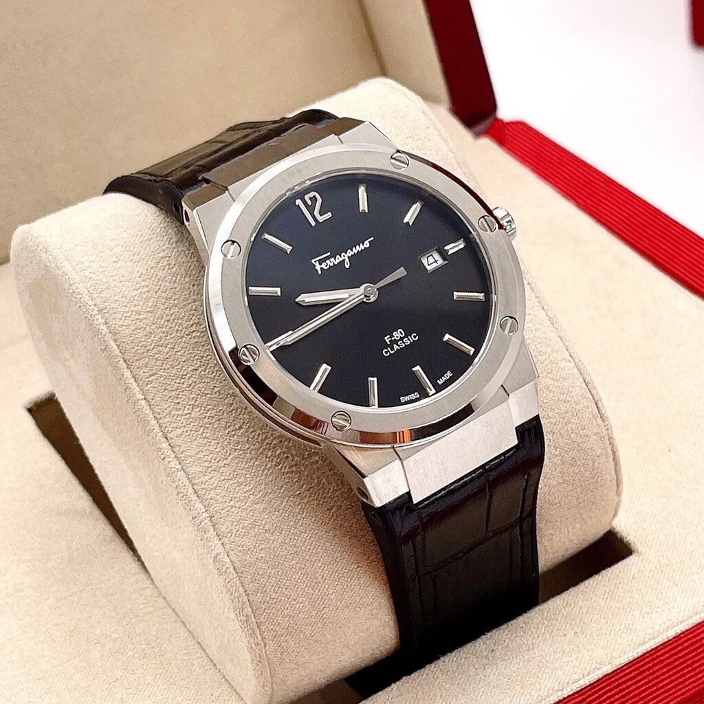 Pre-owned Ferragamo Salvatore  Watch Sfdt00219 F-80 Crocodile Pattern 41mm