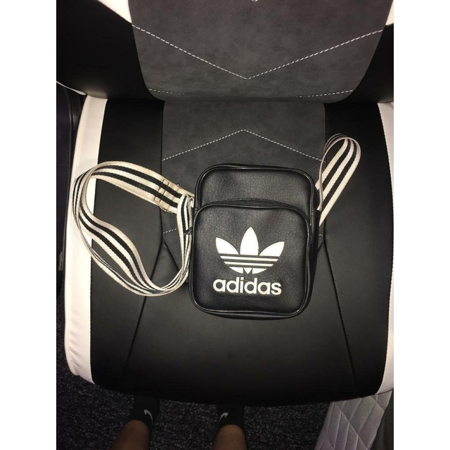 grey adidas man bag