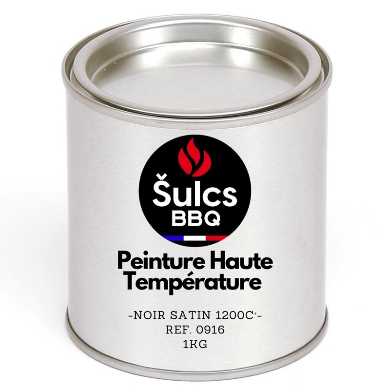 Pot De Peinture Thermique TrÃ¨S Haute TempÃ©Rature Noir Satin 1200Â°C  1kg Barbecue