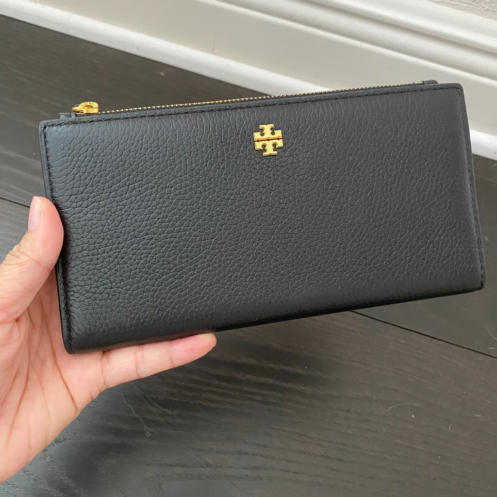 Tory Burch EMERSON SLIM CARD CASE 136101 In Black | eBay