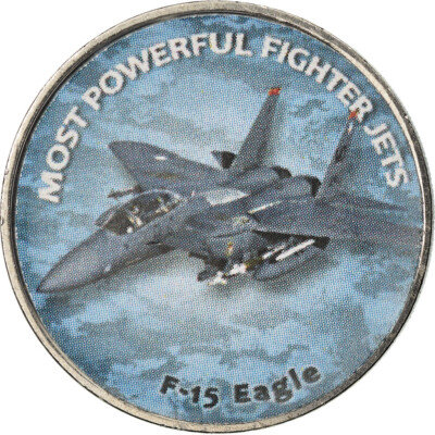 [#784569] Münze, Simbabwe, Shilling, 2018, Fighter jet - F-15 Eagle, UNZ, Nickel