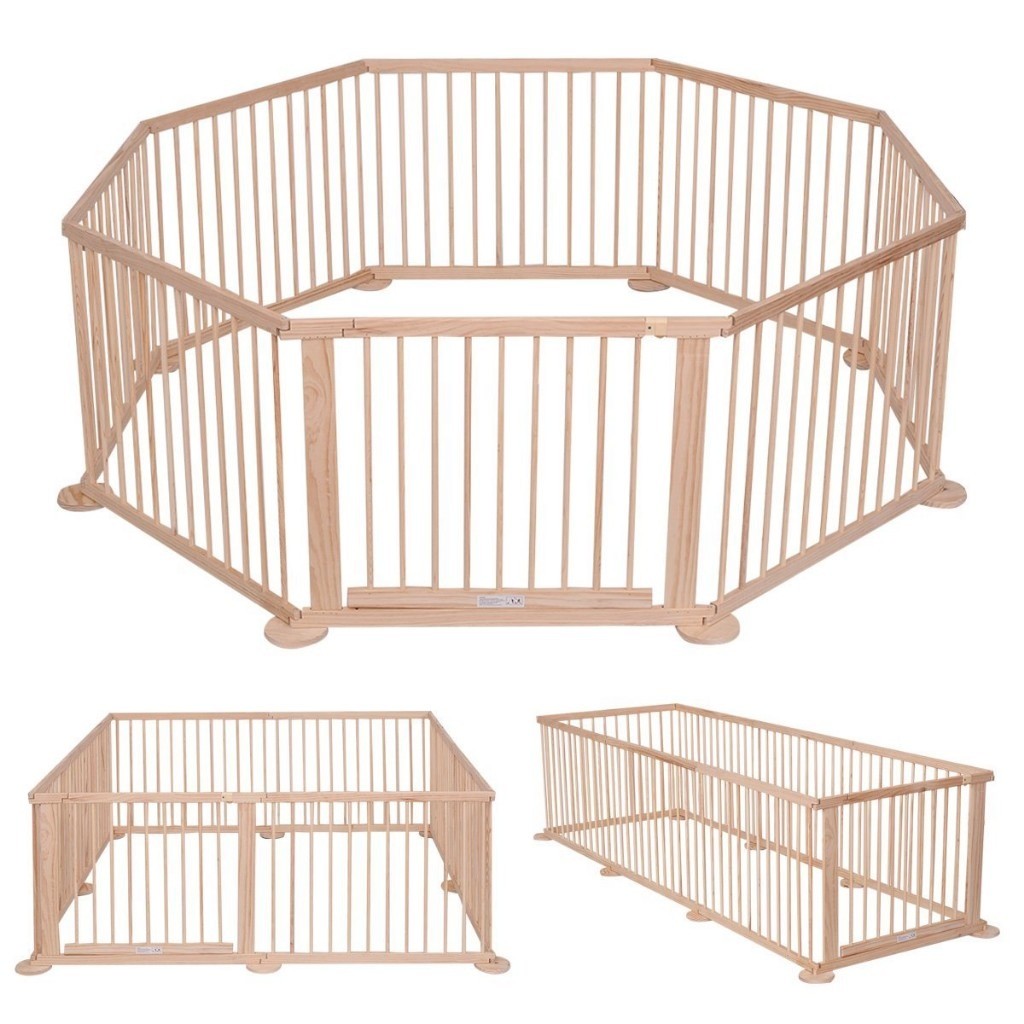 BABY LARGE WOODEN PLAYPEN 8 PANELS COSTWAY in Clapham Junction