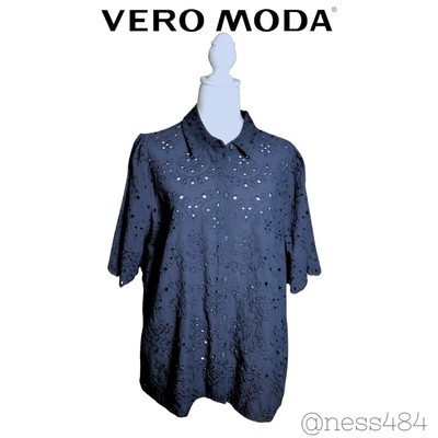 NWT Women's Vero Moda Blouse 'HAY' in Night Blue, Size 14