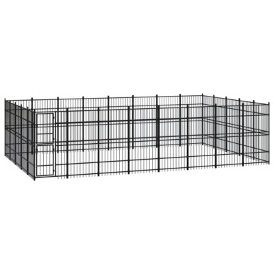 vidaXL Outdoor Dog Kennel Steel 36.86 mÂ²