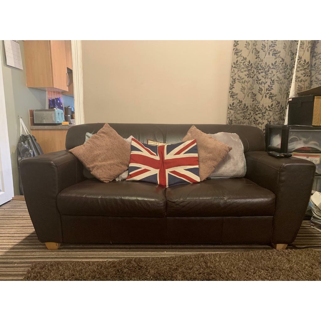 Brown Leather Sofa Decent Quality In Chatham Kent