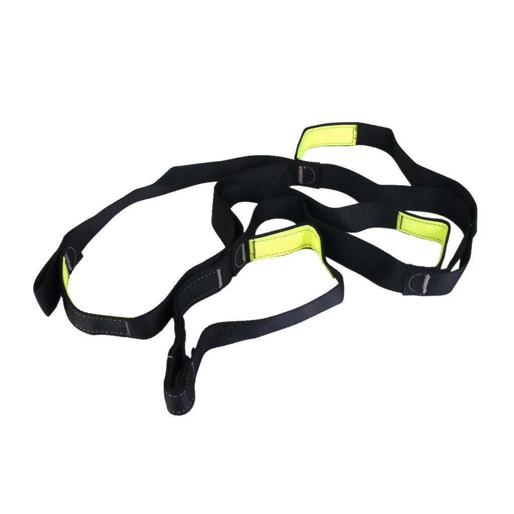 Webbing Ladder 4-Step Etrier Hanging Rope for Climbing Caving Rescue Black