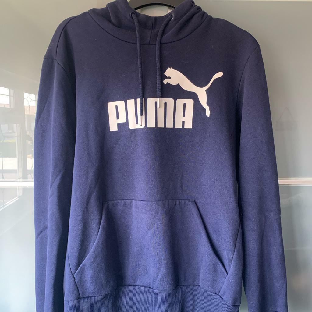 navy puma hoodie mens
