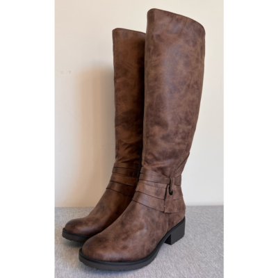 Baretraps Womens Oudrey Riding Boots Brown Knee High Block Zip 6.5
