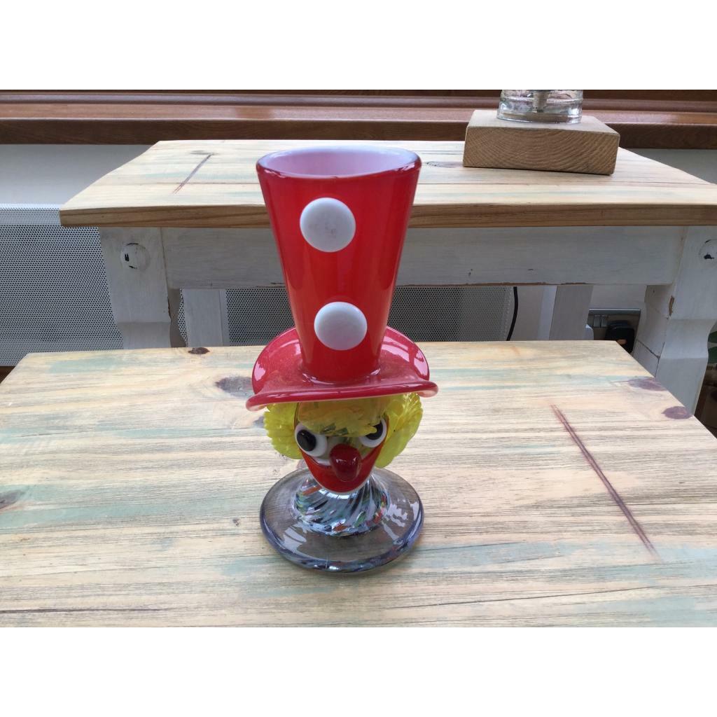 Vintage Original Murano Glass Clown Bud Vase in Gowerton, Swansea