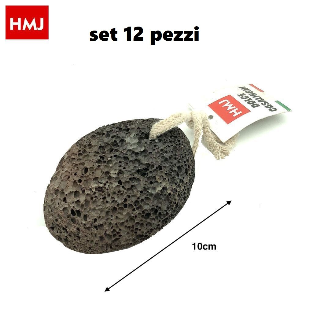 Set 12 Pezzi Pietra Pomice Nera Naturale Cura Piedi Calli Chiropodia hmj