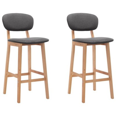 vidaXL Bar Stools 2 pcs Dark Grey Fabric