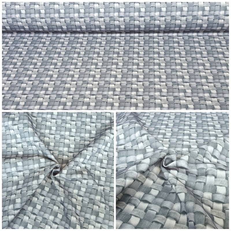 Deko Stoffe Panamabindung Digitaldruck Patchwork Gardine Geflochtene 3d Optik