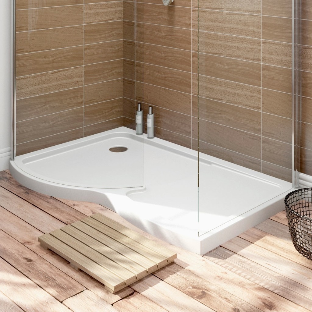 Victoria Plumb WIN1390TRL Shower Tray LH Curved Walk In Enclosure in