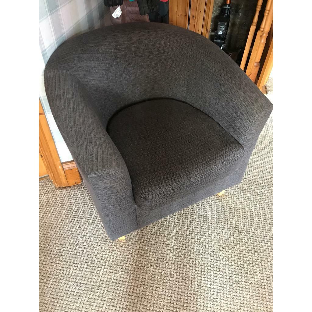 Charcoal grey tub chair with light wood legs in Consett, County Durham Gumtree