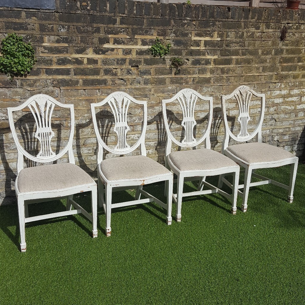 SHABBY CHIC STYLE DINING ROOM CHAIRS X4 in Hammersmith, London Gumtree