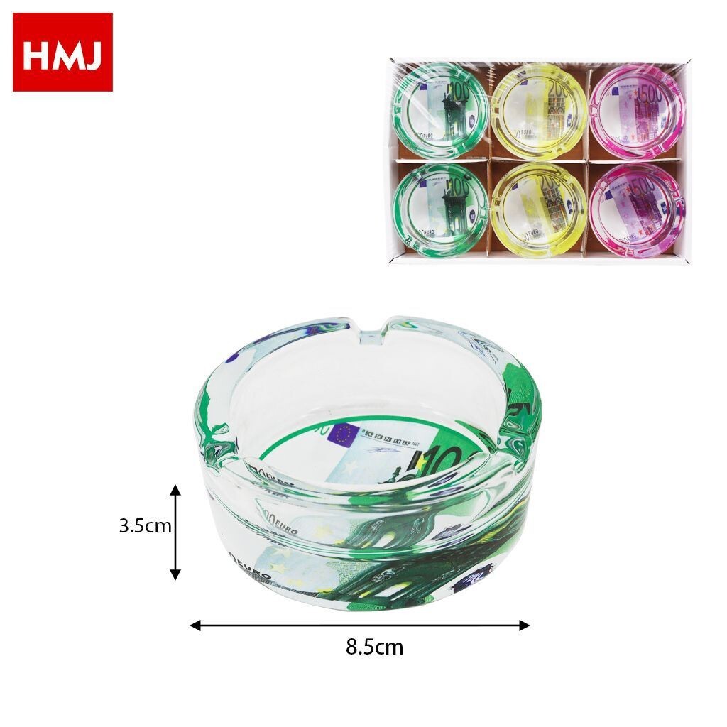 Set 6 Pezzi Posacenere Porta Cenere Vetro Tondi Euro Bar Casa hmj