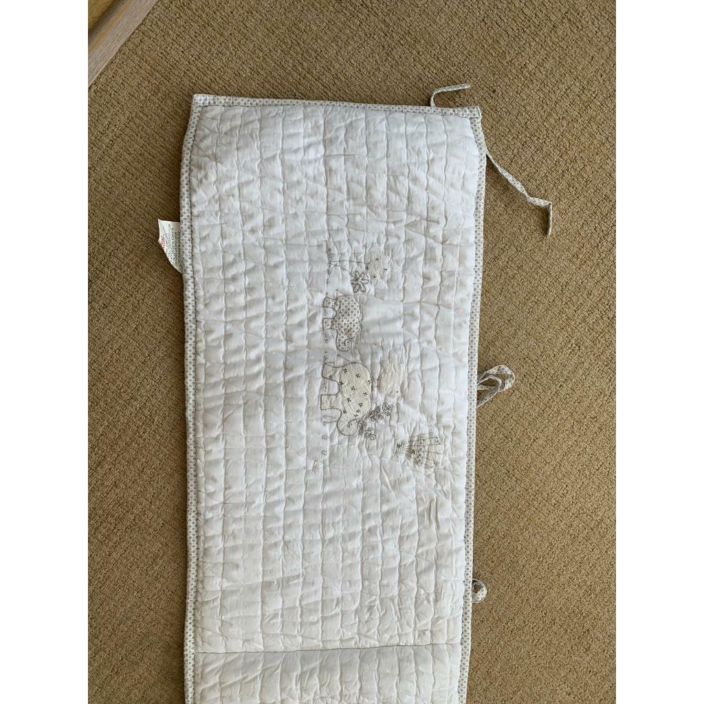 white company cot bumper