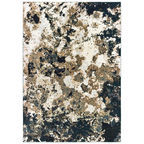 Ковер из темно-синего абстрактного мрамора цвета слоновой кости размером 9 X 12 дюймов в помещении