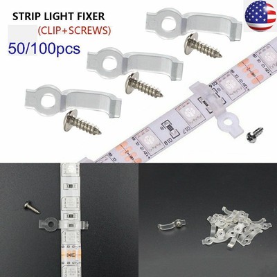 50-100Sets Mounting Bracket Clip Fastener For Fixing 5050 5630 LED Strip Light