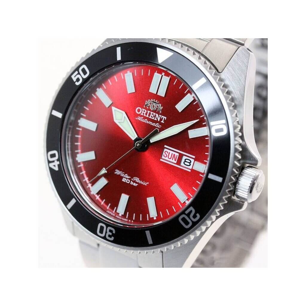 Pre-owned Orient Kano Diver Mechanical Watch Day Date Red Dial Aa0915r Made In Japan