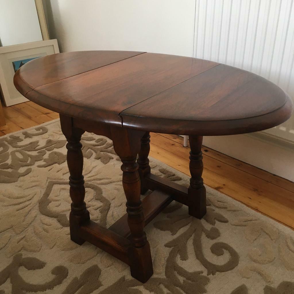 Walnut Oval Drop leaf side table in Trinity, Edinburgh Gumtree
