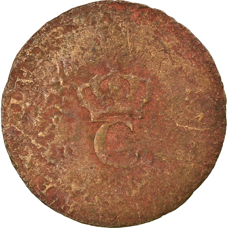 [#857345] Monnaie, General Colony, Sol, Sol Tampé, B+, Billon, Lecompte:278a