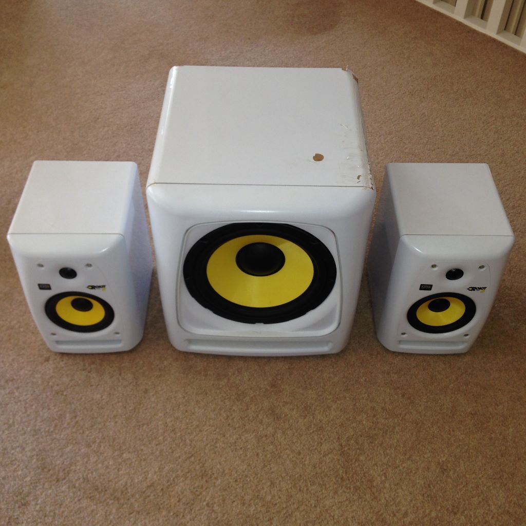 KRK Rokit RP5 & KRK 10S Active Sub (White) in Stockton Heath