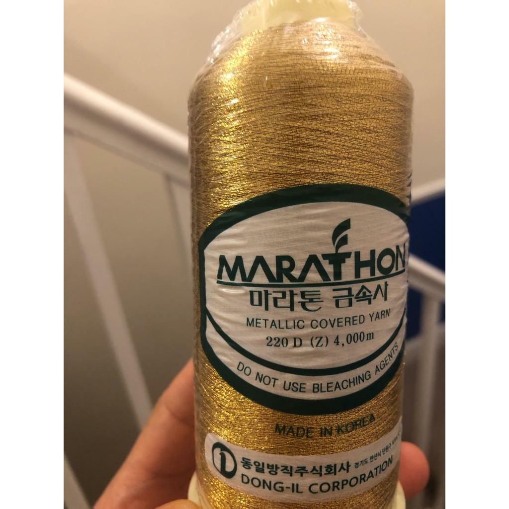 Marathon gold metallic embroidery/sewing machine thread in Camden