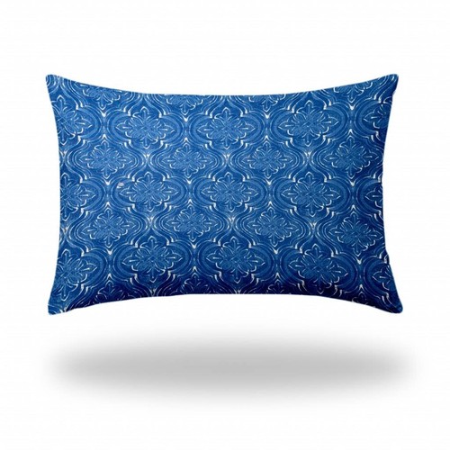 Поясничная подушка Ikat для внутреннего и Наружного применения размером 24 X 36 См в сине-Белом чехле