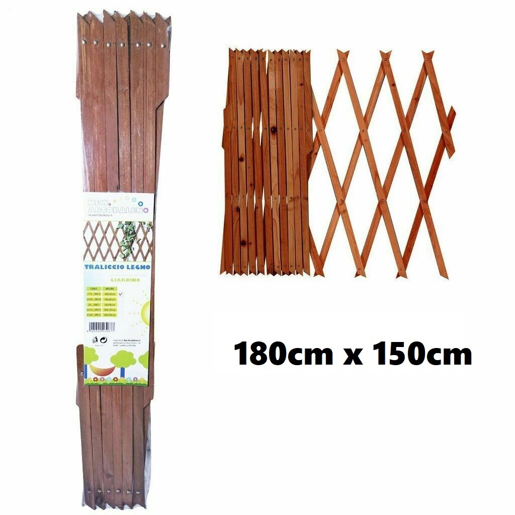 Traliccio In Legno Rete Estensibile Piante Rampicanti Staccionata 180x150cm lil
