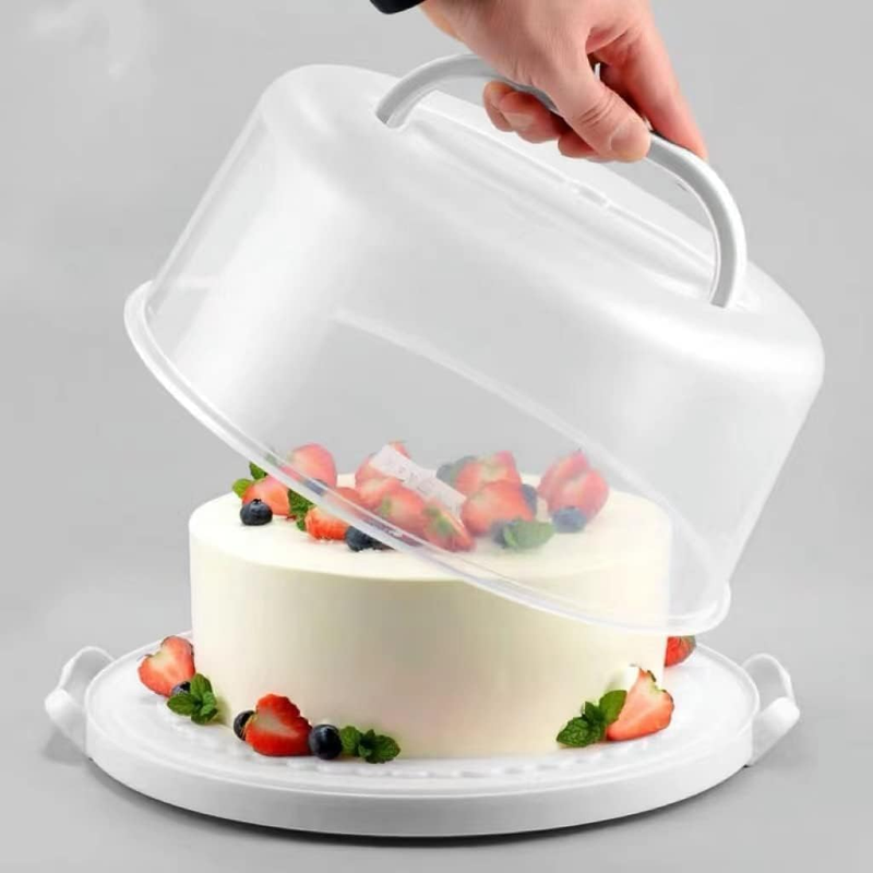 Large 10 Inch Cake Carrier Keeper Stand with Handles and Lids Container for Tran