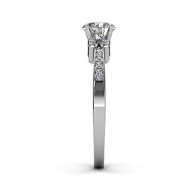 Pre-owned Trijewels Diamond Butterfly Engagement Ring Work 0.97 Ct Tw 14k White Gold Jp:59410 In G-h