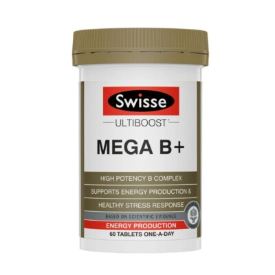 Swisse Ultiboost Mega B+ Supports Energy Production & Stress Response 60 Tablets