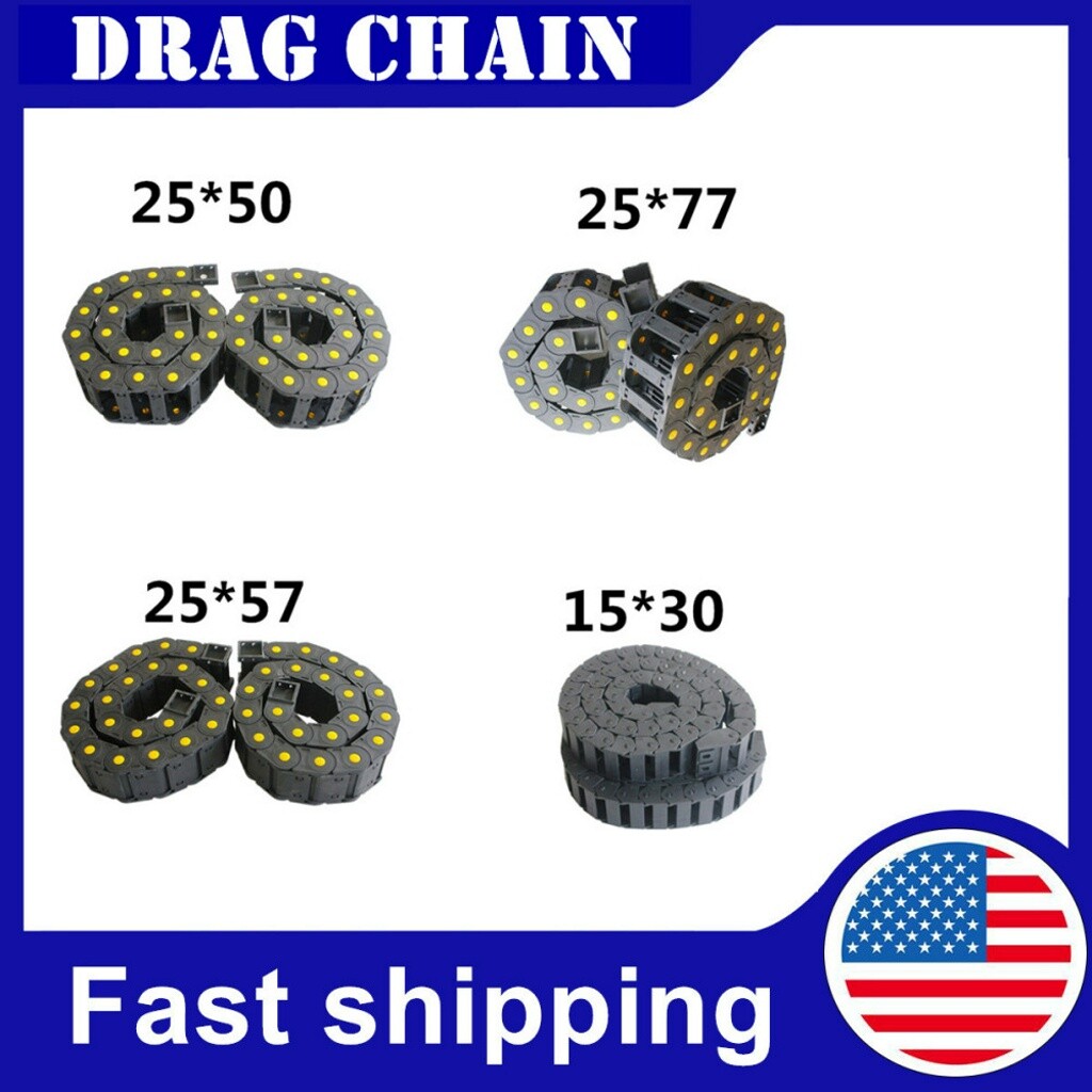 2PCS 1M Drag Chain Wire Carrier  R28/R38/R55 Plastic Semi Close/Open Type Cable