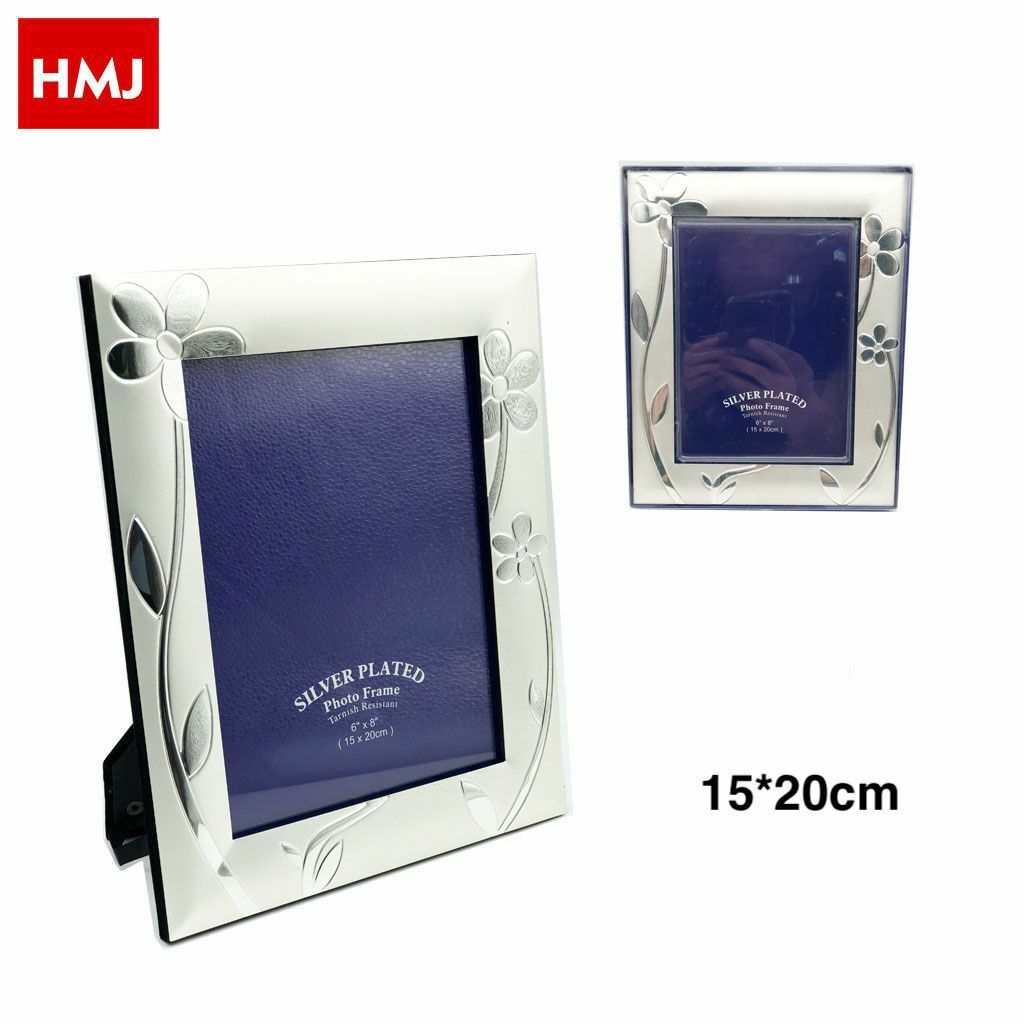 Cornice PortaFoto Porta Foto Fotografia 15x20cm Silver Effetto Satinato hmj