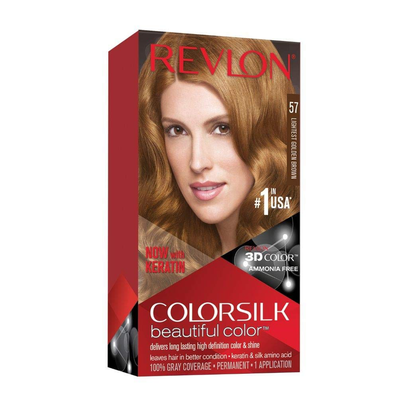 Silk Permanent Hair Dye Keratin No Ammonia 57 Lightest Golde