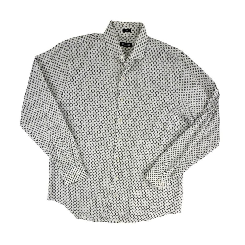 Express Mens Slim Fit Long Sleeve Button Down Shirt Geometric Star Print  Large