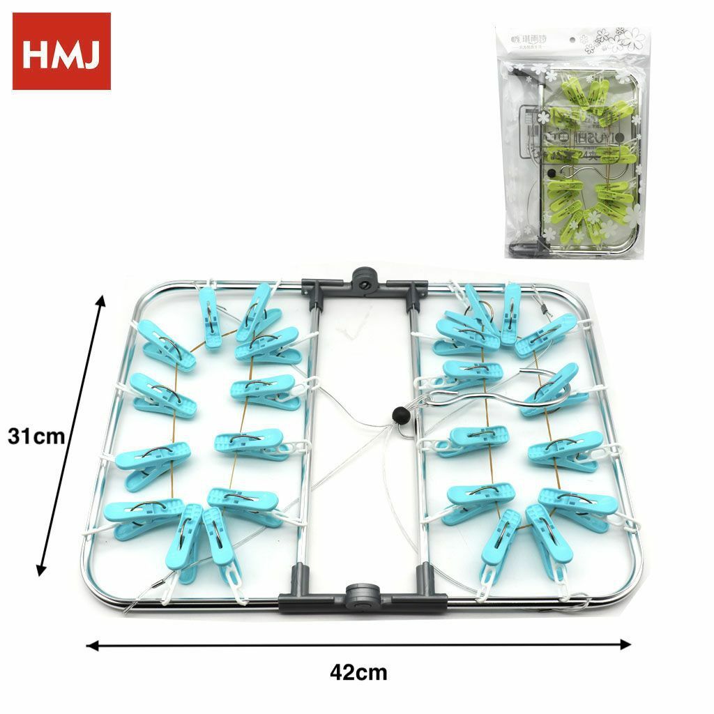 Stendibiancheria 24 Pinze Mollette Quadrato Stendino Biancheria Asciugatura hmj