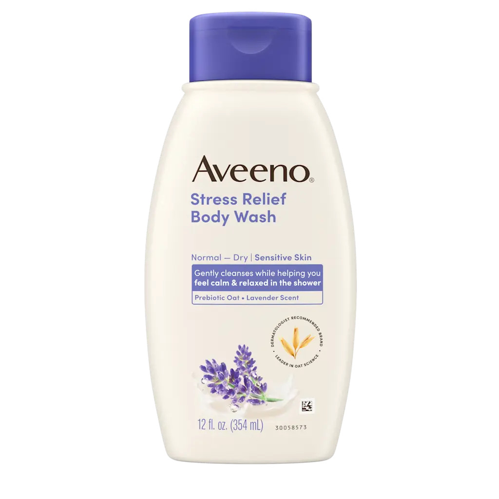Aveeno - Stress Relief Body Wash Calms & Relaxes Lavender Scent 12 oz Pack of 3