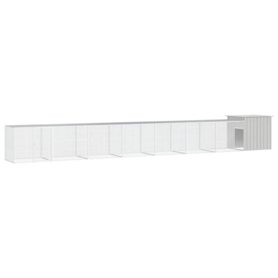 vidaXL Chicken Cage Grey 800x91x100 cm Galvanised Steel