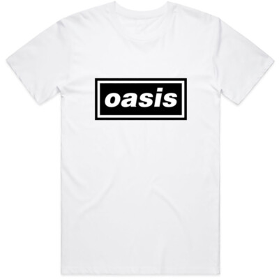 Oasis Classic Logo White T-Shirt OFFICIAL