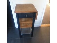 Butcher block floor standing kitchen unit with shelves and solid folding worktop House clearance