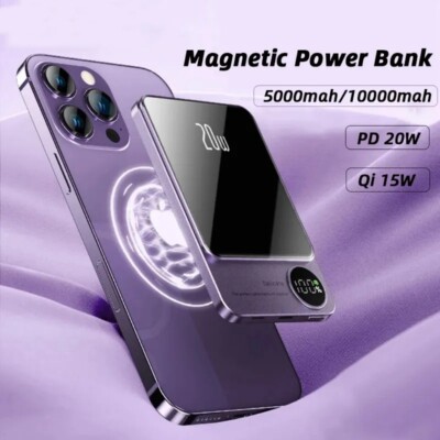 10000mAh Wireless Power Bank PD 20W Magnetic Mini Fast Charger External Battery