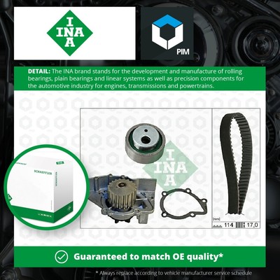 Timing Belt & Water Pump Kit fits PEUGEOT EXPERT 222, 224 1.8 96 to 00 Set INA